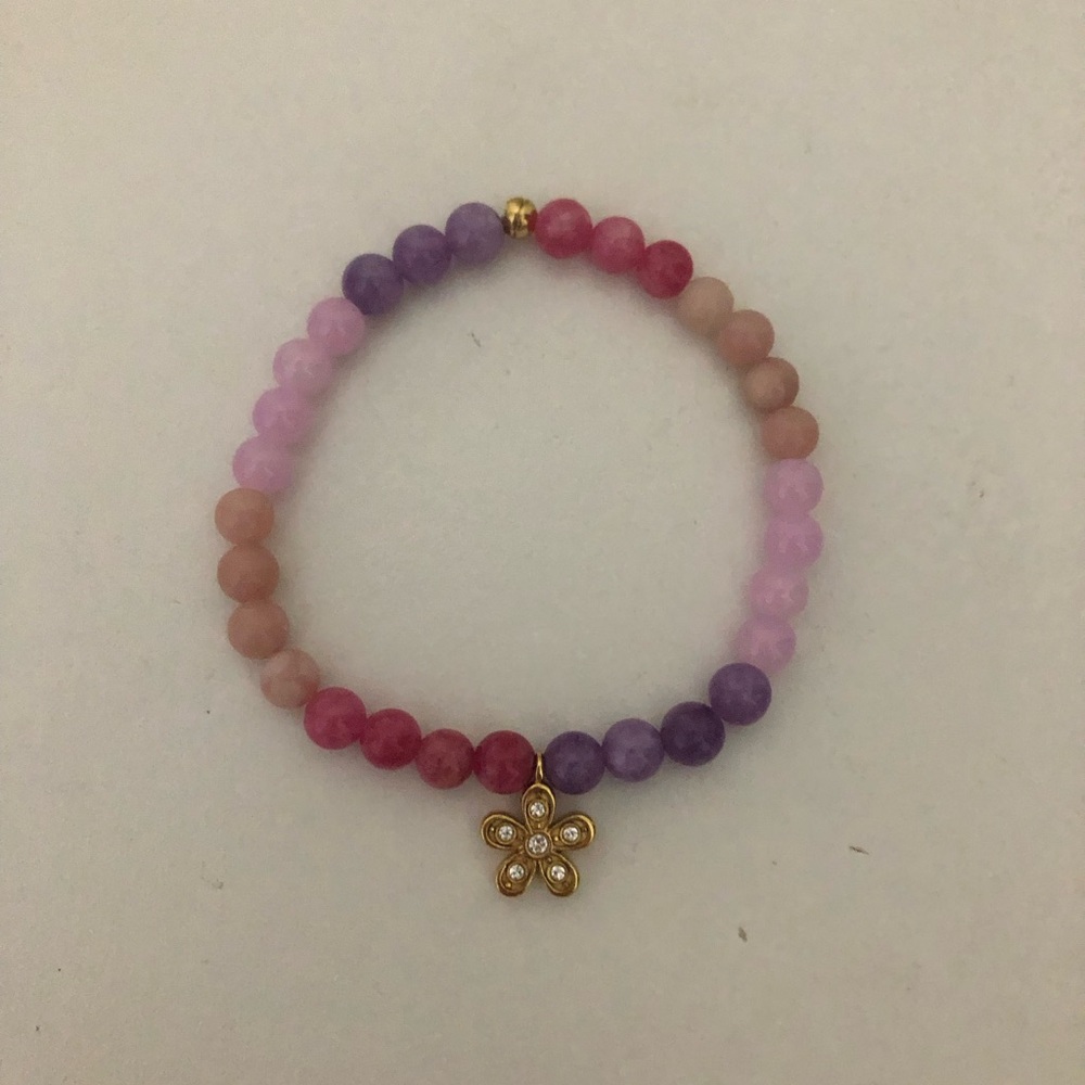 Brighton Enchanting Flower Semi-Precious Beaded Stretch Charm Bracelet